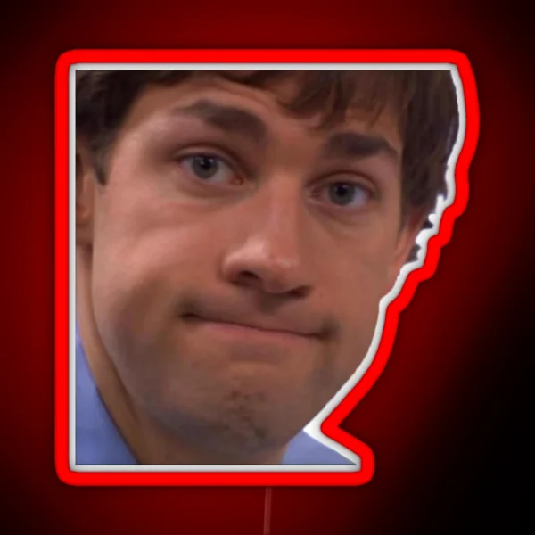 Jim Halpert Staring Into The Camera RGB Neon Sign