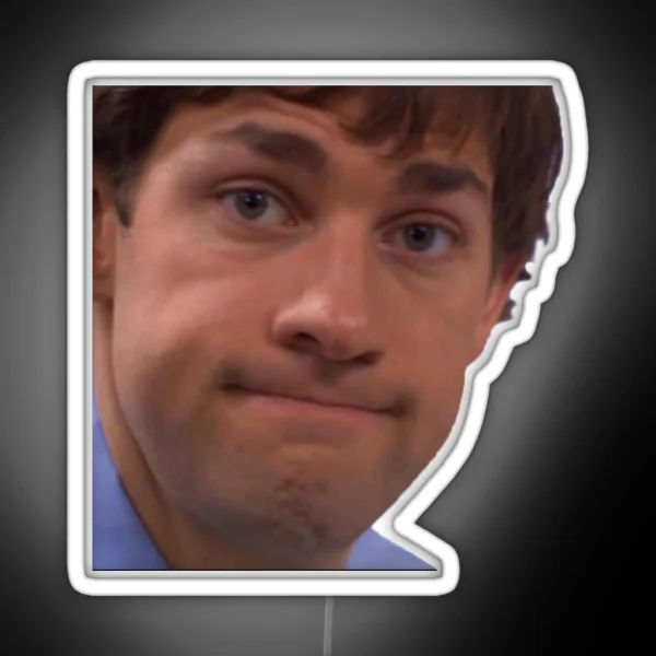 Jim Halpert Staring Into The Camera RGB Neon Sign