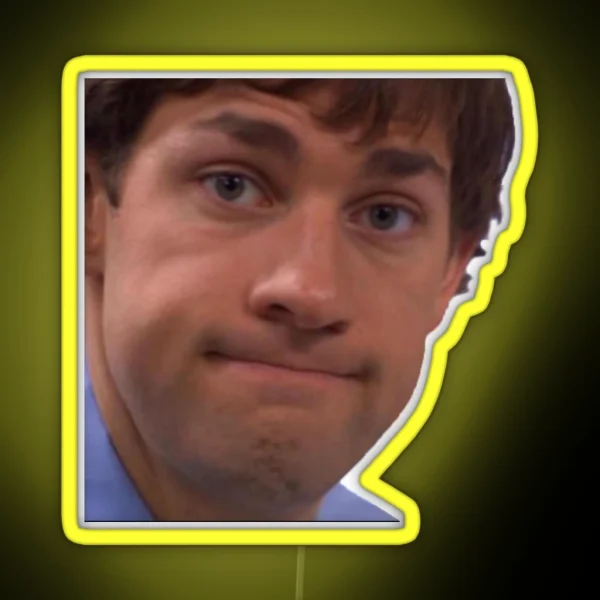 Jim Halpert Staring Into The Camera RGB Neon Sign
