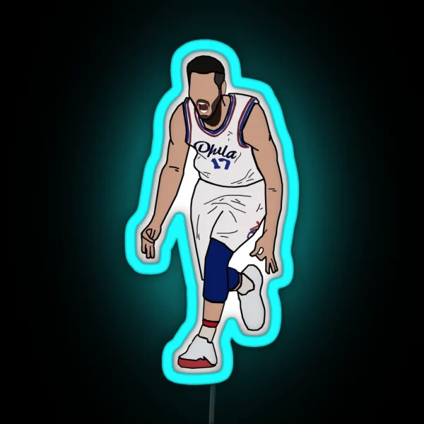 JJ Redick 3 Point Celebration Philadelphia 76ers RGB Neon Sign