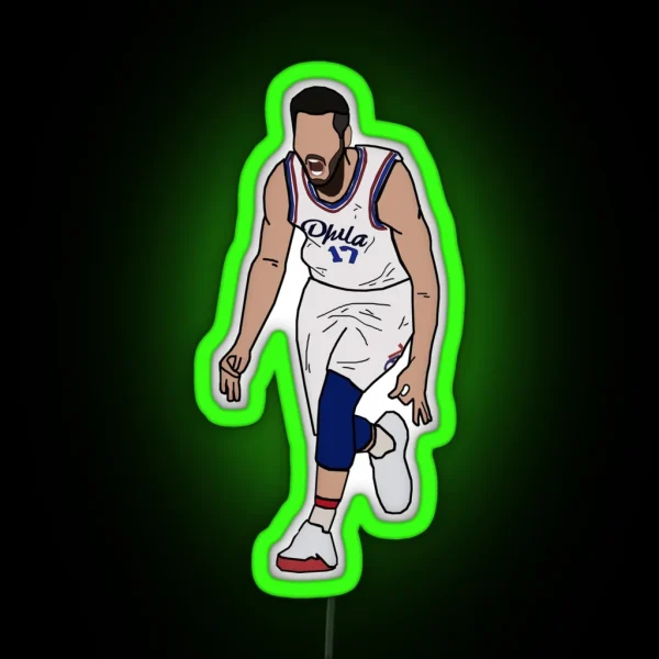 JJ Redick 3 Point Celebration Philadelphia 76ers RGB Neon Sign