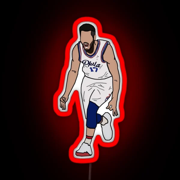 JJ Redick 3 Point Celebration Philadelphia 76ers RGB Neon Sign