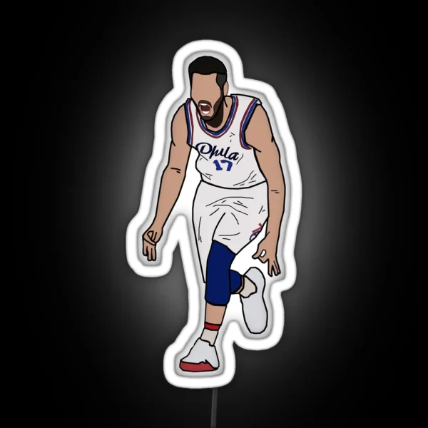JJ Redick 3 Point Celebration Philadelphia 76ers RGB Neon Sign
