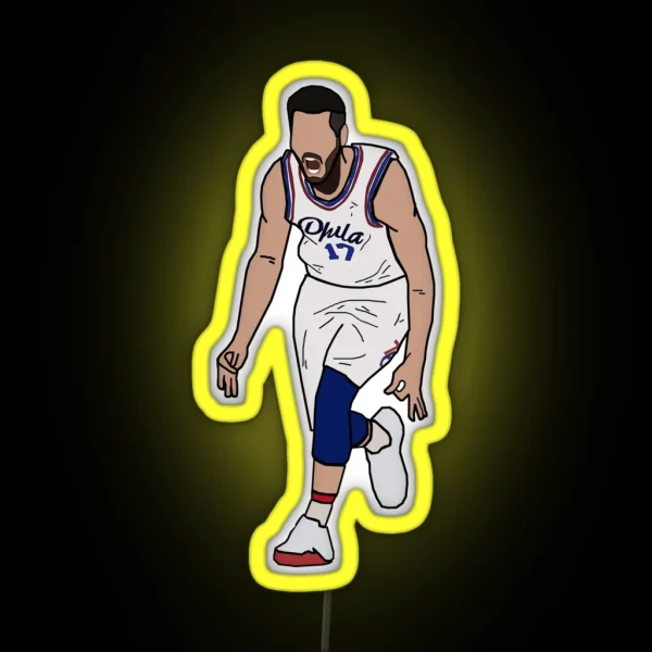 JJ Redick 3 Point Celebration Philadelphia 76ers RGB Neon Sign