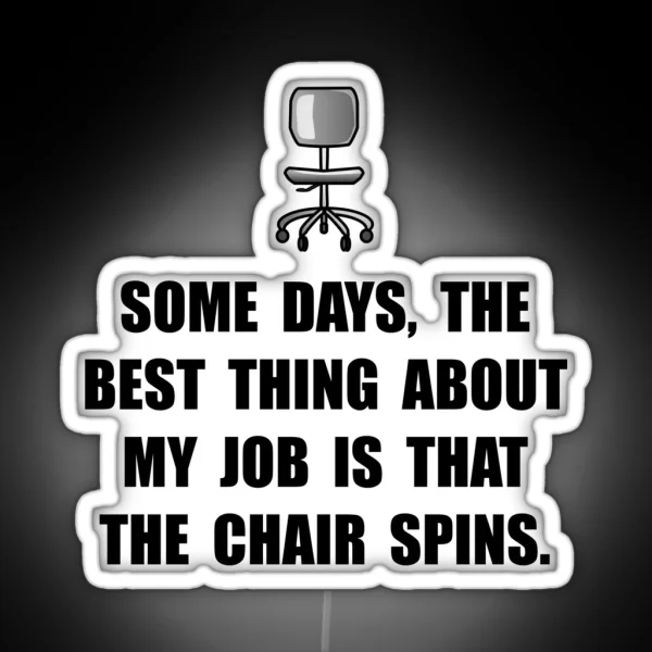 Job Chair Spins RGB Neon Sign