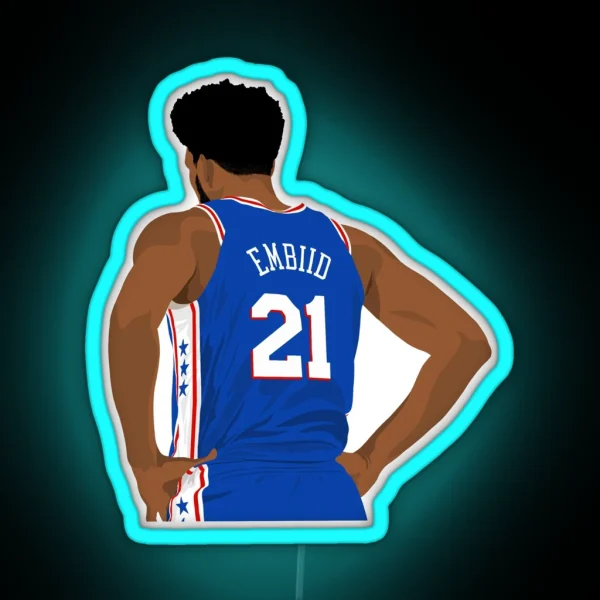 Joel Embiid 21 RGB Neon Sign