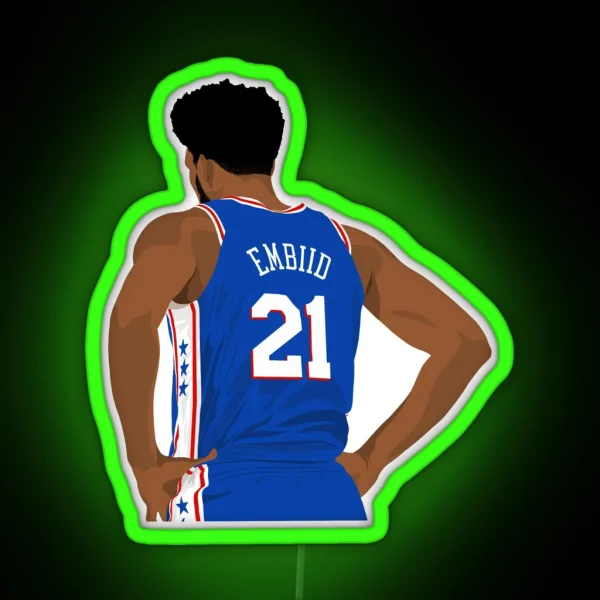 Joel Embiid 21 RGB Neon Sign