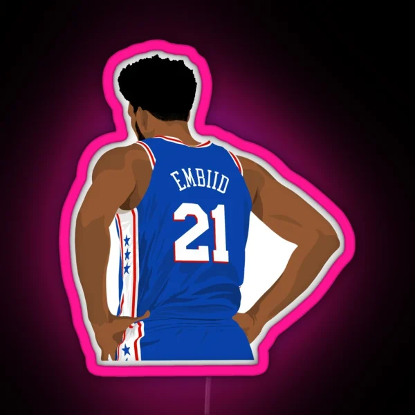 Joel Embiid 21 RGB Neon Sign