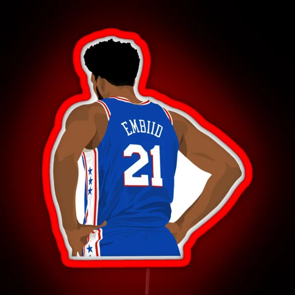 Joel Embiid 21 RGB Neon Sign