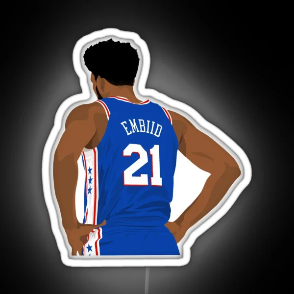 Joel Embiid 21 RGB Neon Sign