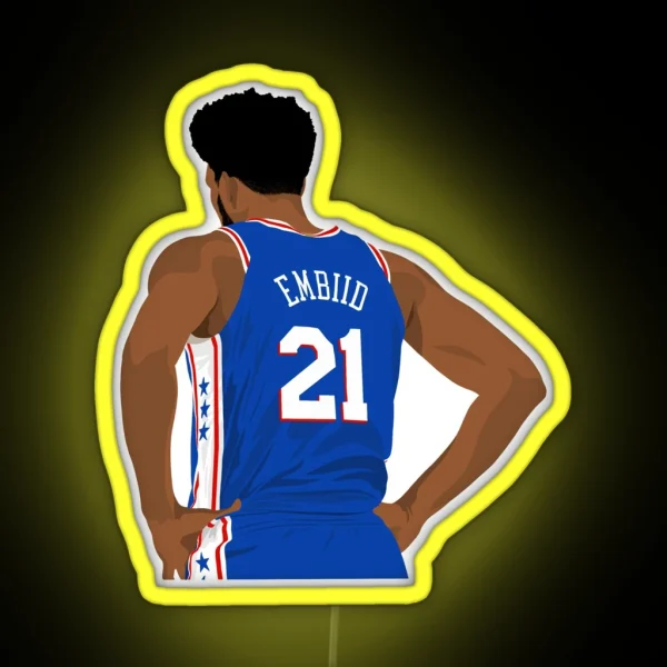 Joel Embiid 21 RGB Neon Sign