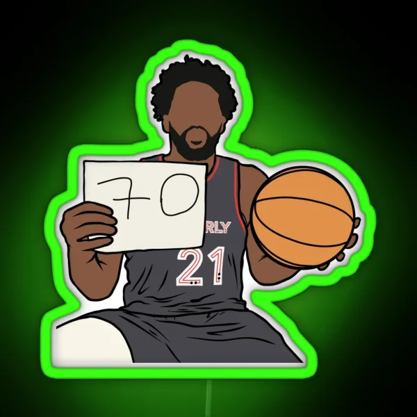 Joel Embiid 70 Points RGB Neon Sign