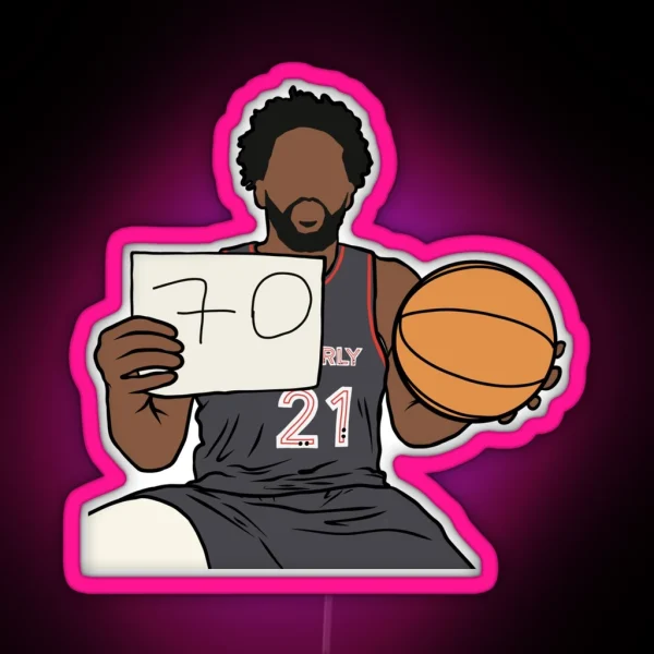 Joel Embiid 70 Points RGB Neon Sign