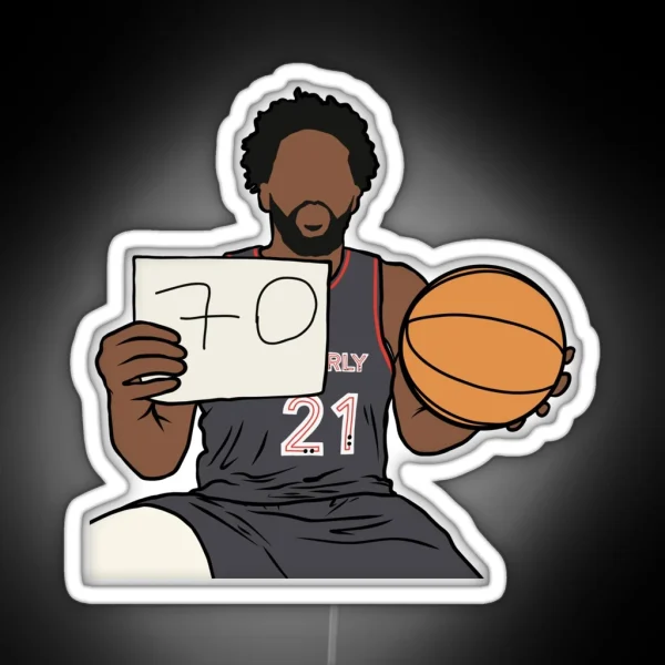 Joel Embiid 70 Points RGB Neon Sign