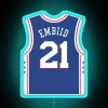 Joel Embiid 76ers Jersey RGB Neon Sign