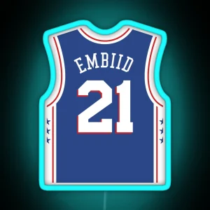 Joel Embiid 76ers Jersey RGB Neon Sign