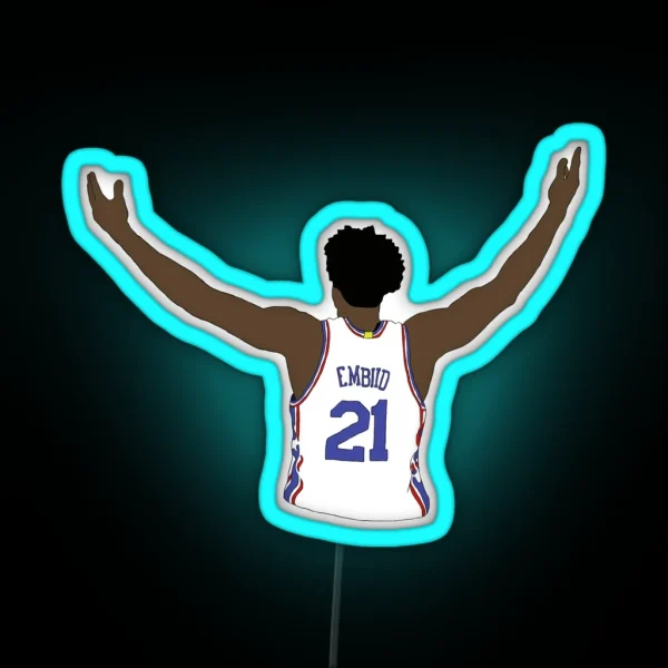 Joel Embiid Embrace The Crowd RGB Neon Sign