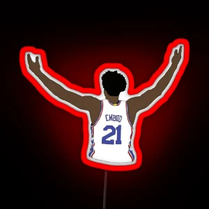 Joel Embiid Embrace The Crowd RGB Neon Sign