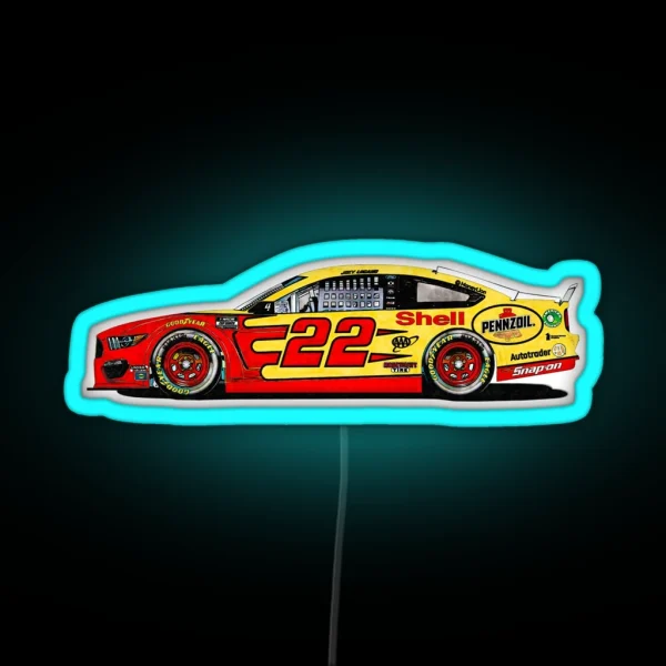 Joey Logano 2020 NASCAR Cup Series Car Side Art RGB Neon Sign