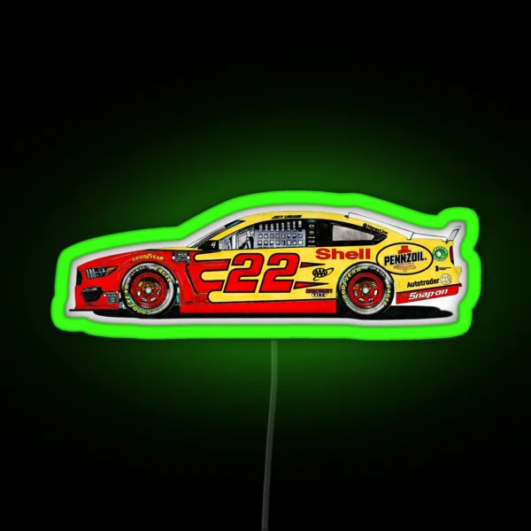 Joey Logano 2020 NASCAR Cup Series Car Side Art RGB Neon Sign