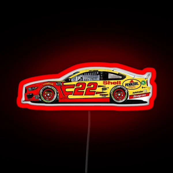 Joey Logano 2020 NASCAR Cup Series Car Side Art RGB Neon Sign