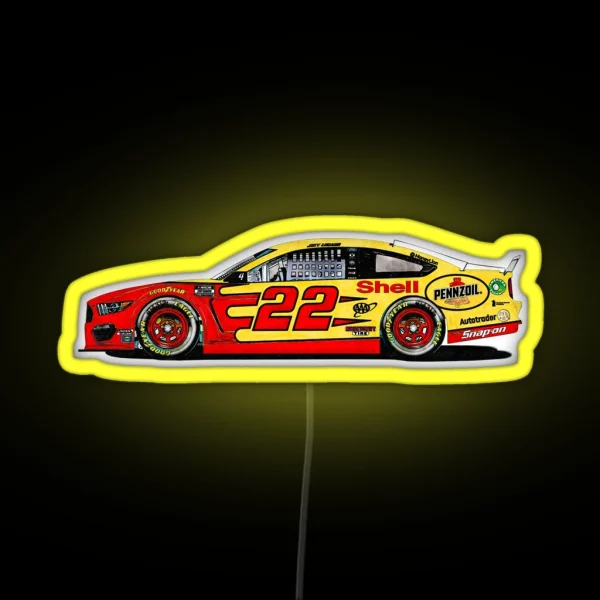 Joey Logano 2020 NASCAR Cup Series Car Side Art RGB Neon Sign