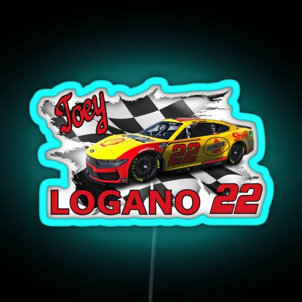 Joey Logano 2025 Shell Pennzoil Scheme RGB Neon Sign