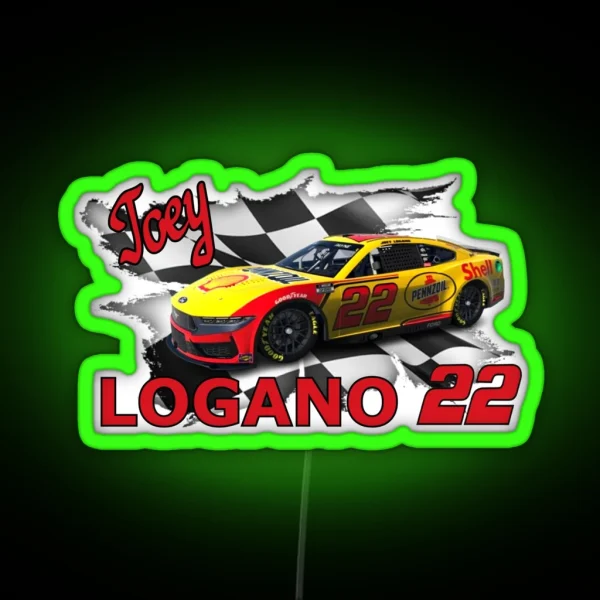 Joey Logano 2025 Shell Pennzoil Scheme RGB Neon Sign