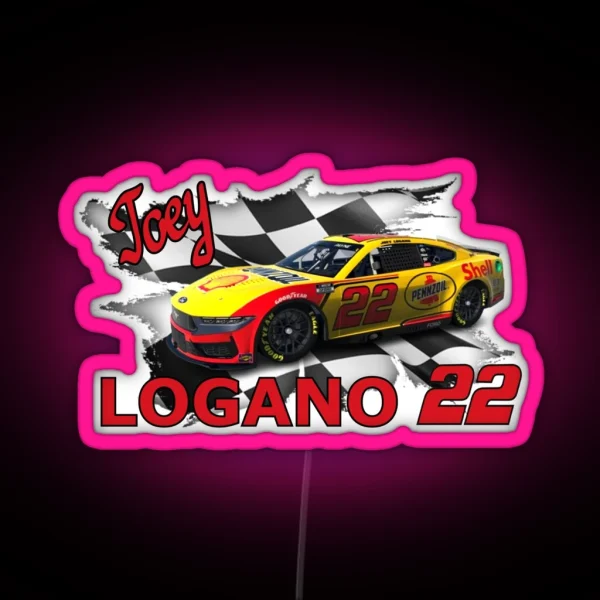 Joey Logano 2025 Shell Pennzoil Scheme RGB Neon Sign