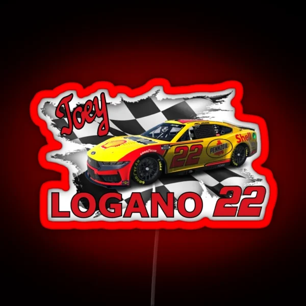 Joey Logano 2025 Shell Pennzoil Scheme RGB Neon Sign