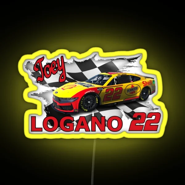 Joey Logano 2025 Shell Pennzoil Scheme RGB Neon Sign