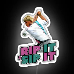 John Daly Rip It Sip It Golf RGB Neon Sign