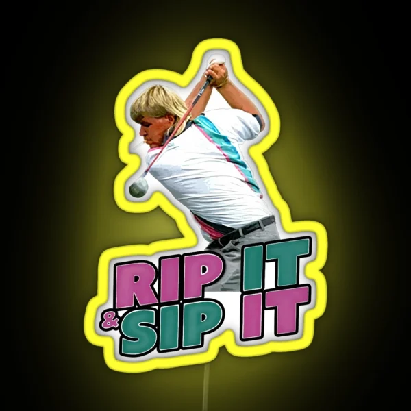 John Daly Rip It Sip It Golf RGB Neon Sign