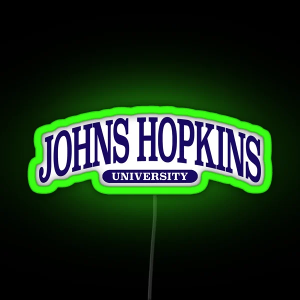 Johns Hopkins Serif Font Curved RGB Neon Sign