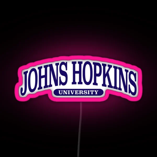 Johns Hopkins Serif Font Curved RGB Neon Sign