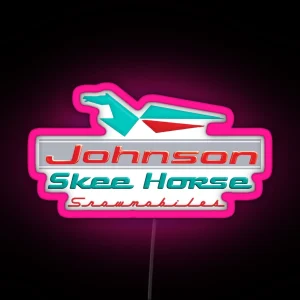 Johnson Skee Horse Vintage Snomobiles RGB Neon Sign