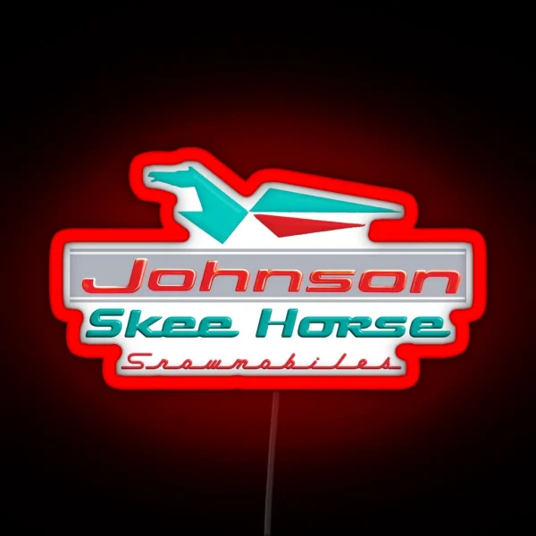 Johnson Skee Horse Vintage Snomobiles RGB Neon Sign