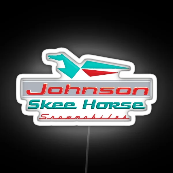 Johnson Skee Horse Vintage Snomobiles RGB Neon Sign