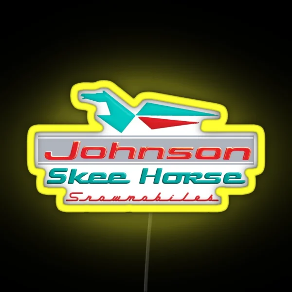 Johnson Skee Horse Vintage Snomobiles RGB Neon Sign
