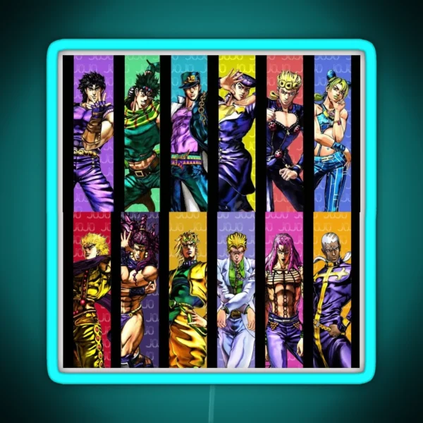 Jojo S And Villians RGB Neon Sign