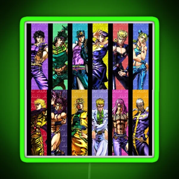 Jojo S And Villians RGB Neon Sign