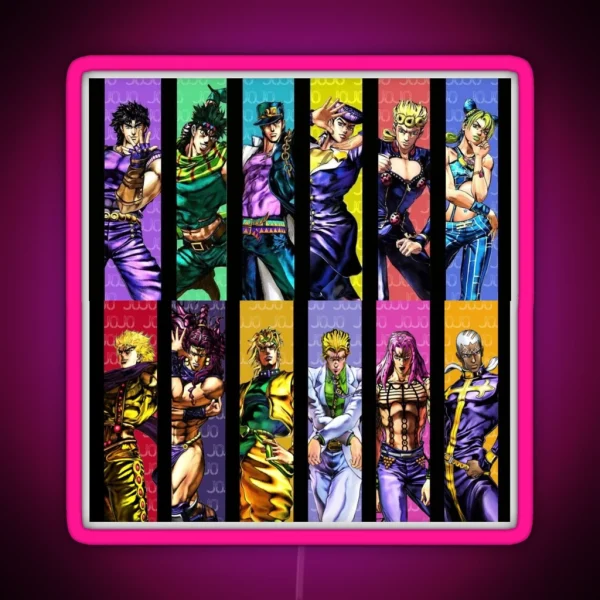 Jojo S And Villians RGB Neon Sign