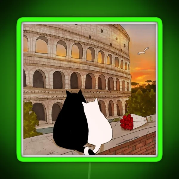 Journal Of A Cat In Rome Romantic Sunset At The RGB Neon Sign