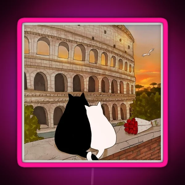 Journal Of A Cat In Rome Romantic Sunset At The RGB Neon Sign