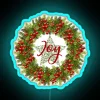 JOY Rustic Wreath White Background RGB Neon Sign - Image 3