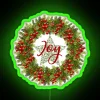 JOY Rustic Wreath White Background RGB Neon Sign - Image 4