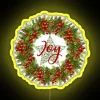 JOY Rustic Wreath White Background RGB Neon Sign - Image 5
