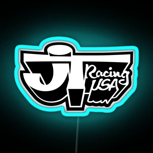JT Racing USA WHITE BLACK Old School BMX RGB Neon Sign