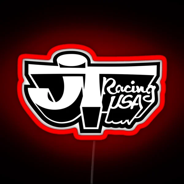 JT Racing USA WHITE BLACK Old School BMX RGB Neon Sign