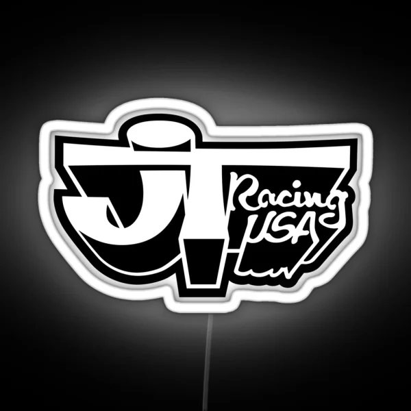 JT Racing USA WHITE BLACK Old School BMX RGB Neon Sign